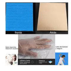GENERICO - Pack 10 Lamina Papel Mural Autoadhesivo 3d Ladrillo 70x77