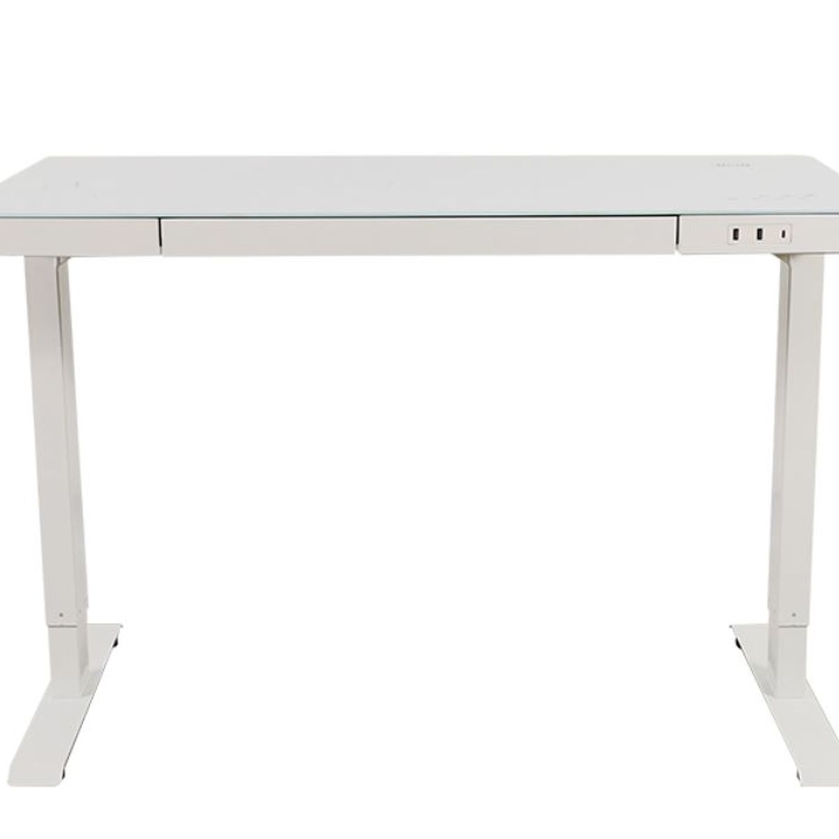 ERGOSTORE - Escritorio Eléctrico Vidrio Templado 2 Motores Control Inteligente