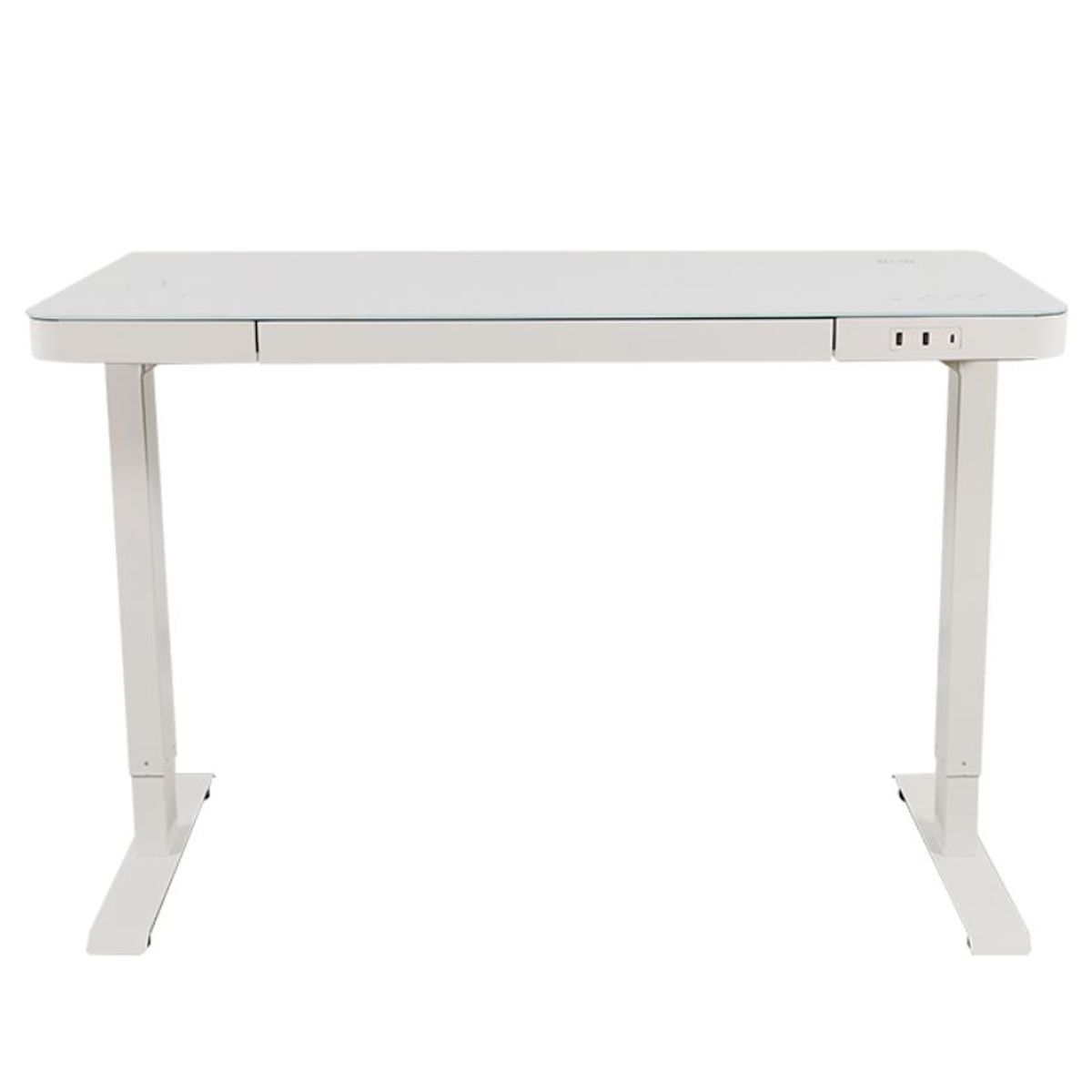 ERGOSTORE - Escritorio Eléctrico Vidrio Templado 2 Motores Control Inteligente