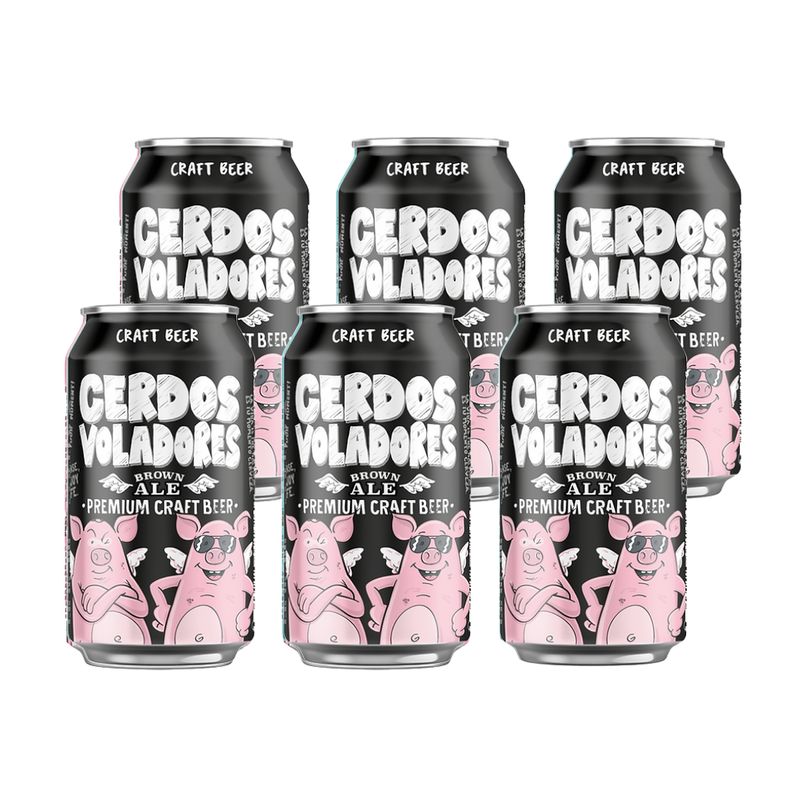 BARCELONA BEER COMPANY - Pack 12 Cervezas Cerdos Voladores - Brown Ale 330cc
