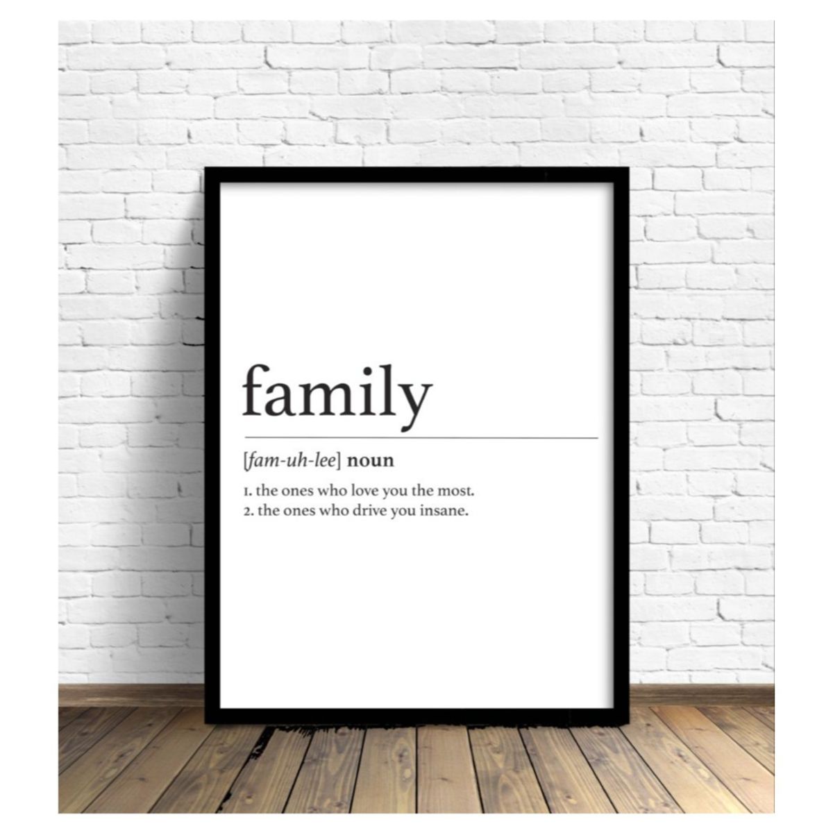 PAPEL ILUSTRADO - Cuadro Family Definition 40x50 cm Marco Negro