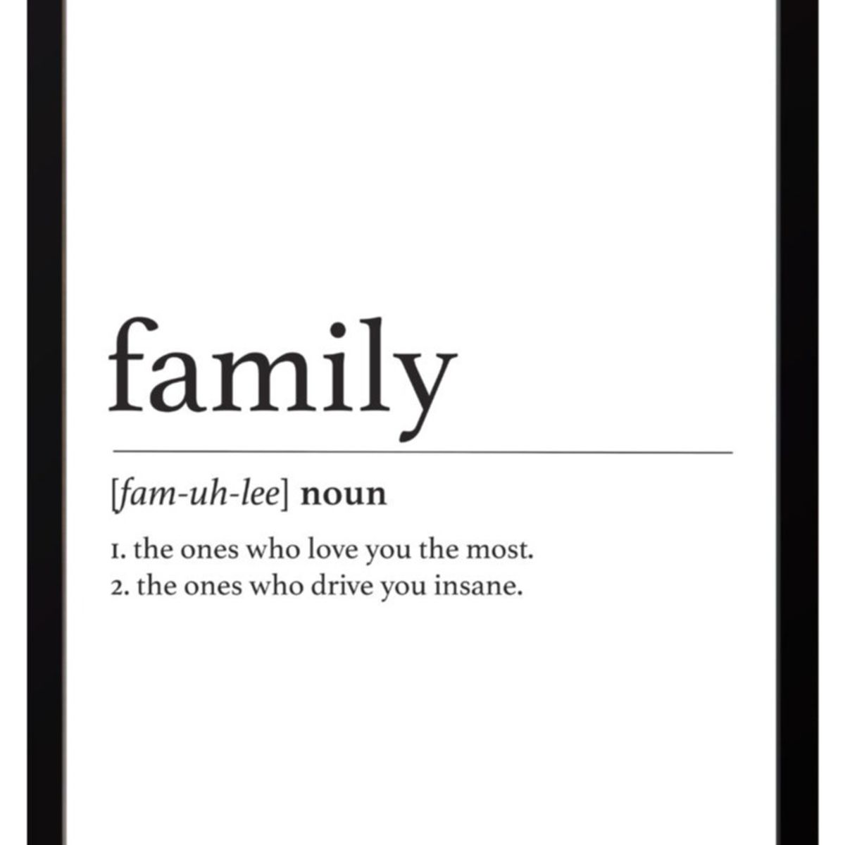 PAPEL ILUSTRADO - Cuadro Family Definition 40x50 cm Marco Negro