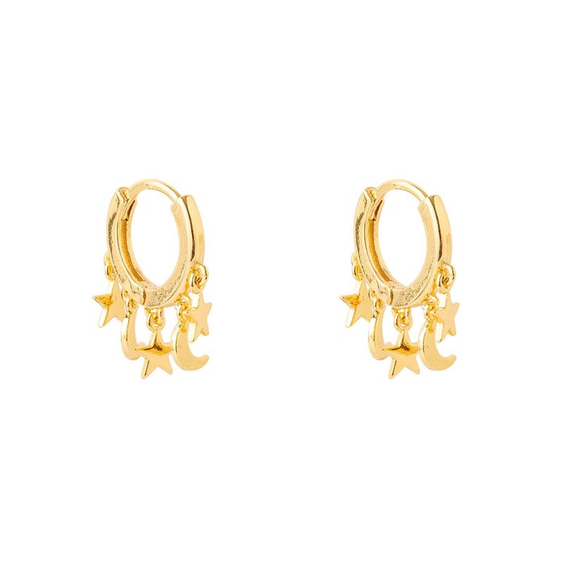 BOAZ JOYAS - ARGOLLAS GALAXY BAÑADAS EN ORO