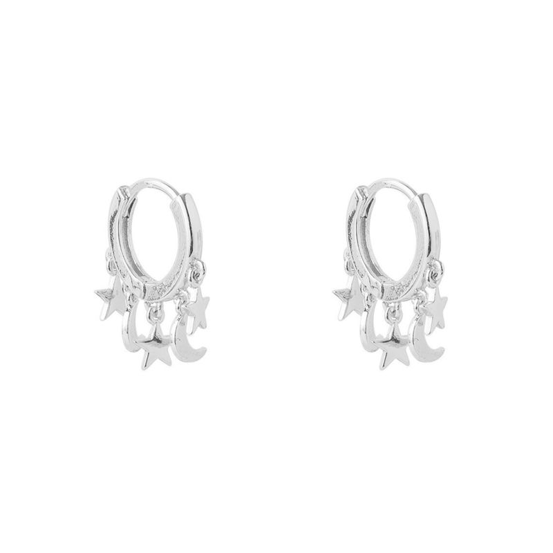 BOAZ JOYAS - ARGOLLAS GALAXY BAÑADAS EN ORO BLANCO