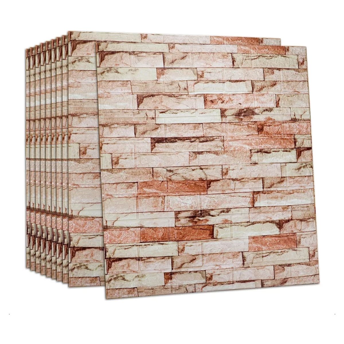 GENERICO - Pack 10 Lamina Papel Mural Autoadhesivo 3d Ladrillo 70x77