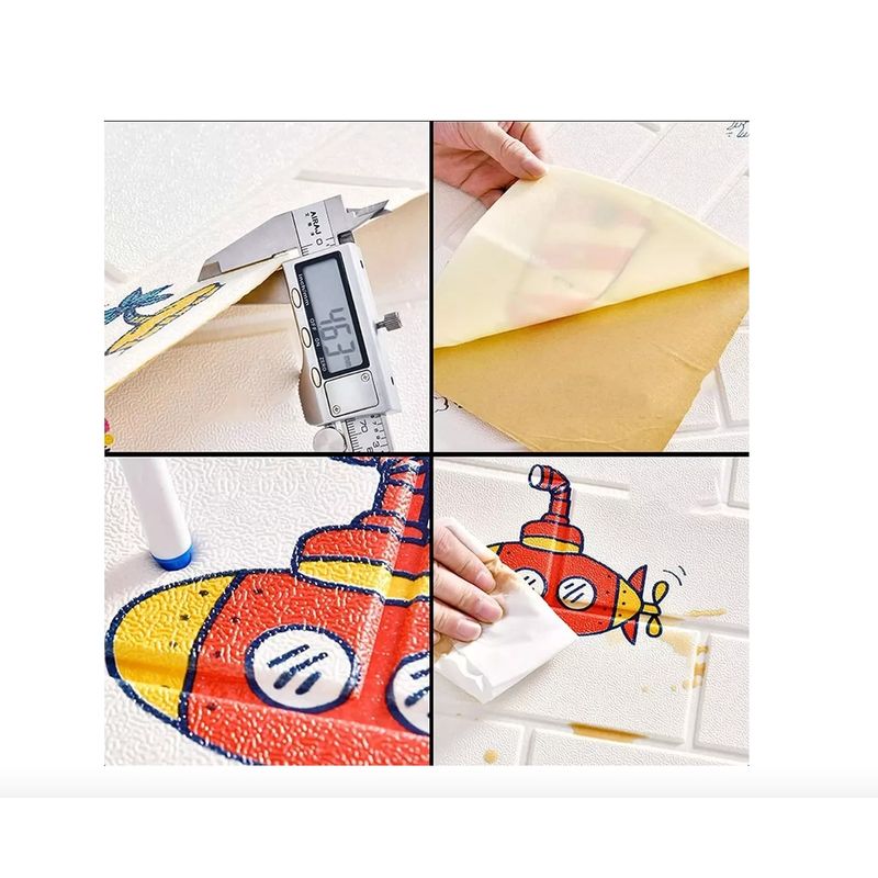 GENERICO - Pack 10 Lamina Papel Mural Autoadhesivo 3d Ladrillo 70x77