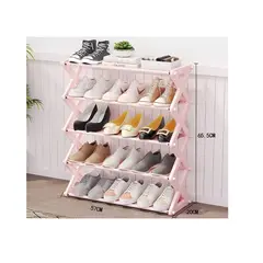 GENERICO - 5 Niveles Estante Para Zapatos Organizador Prueba Zapatero Rosa