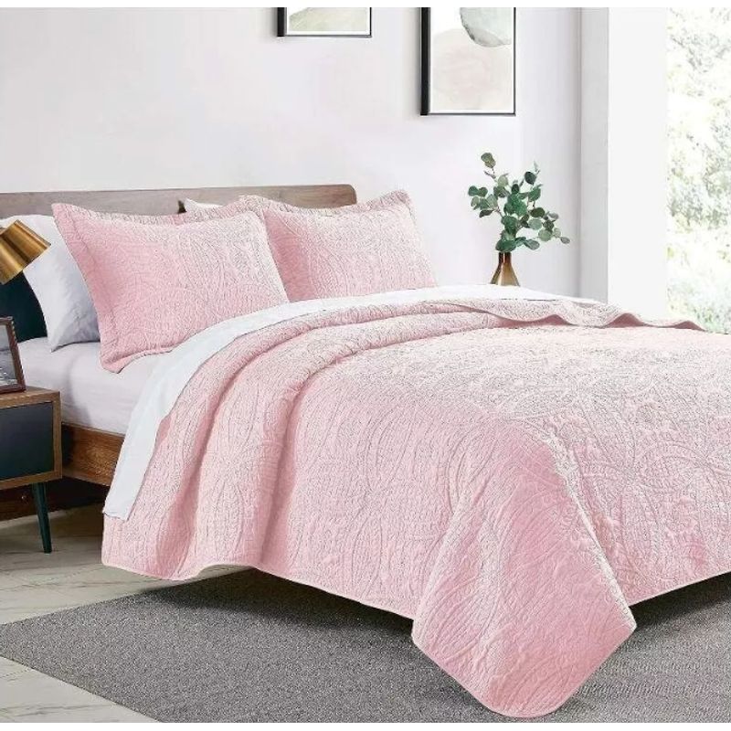 MODELO - Cubrecama Quilt Reversible 264 x 228cm King + 2 Funda Almohada