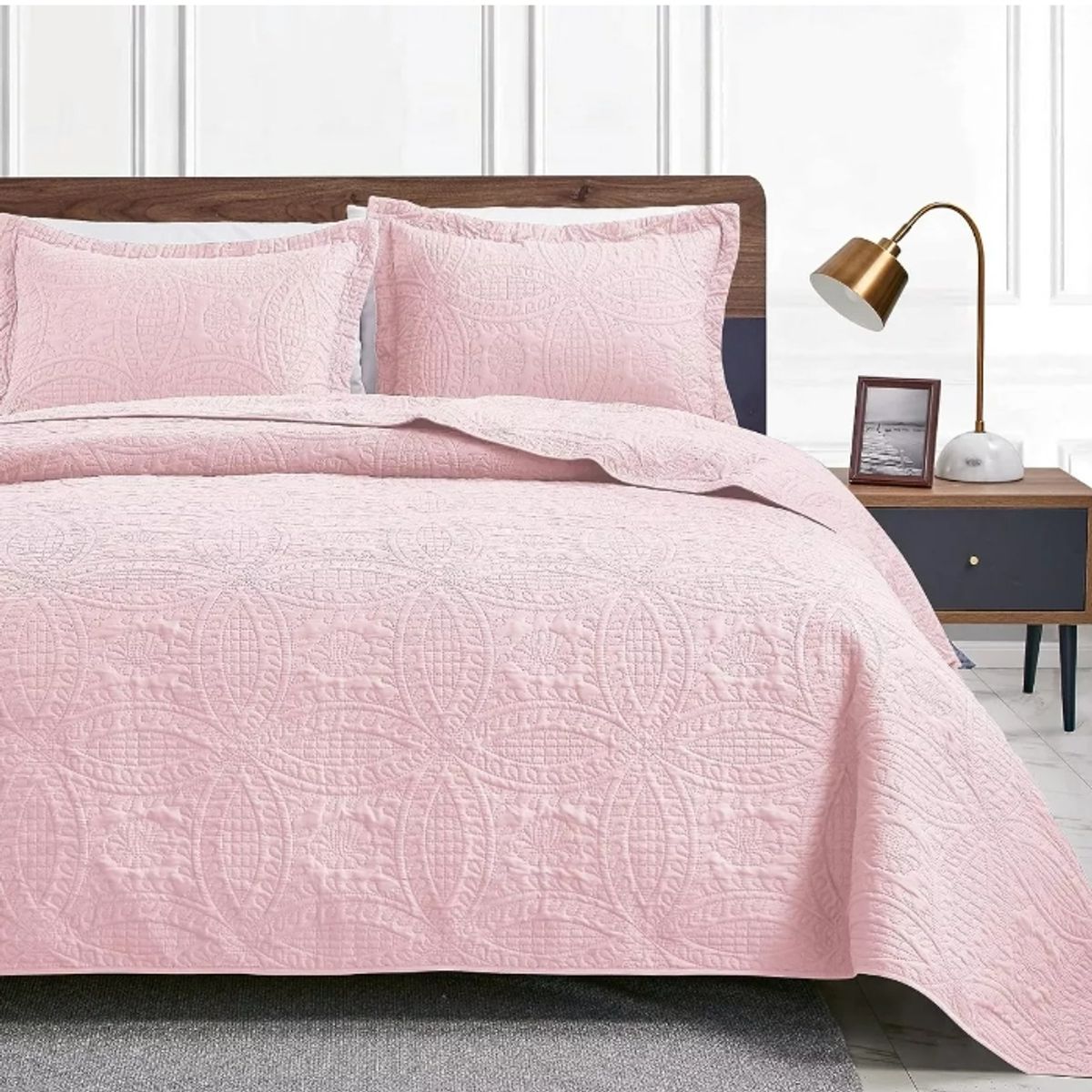 MODELO - Cubrecama Quilt Reversible 264 x 228cm King + 2 Funda Almohada