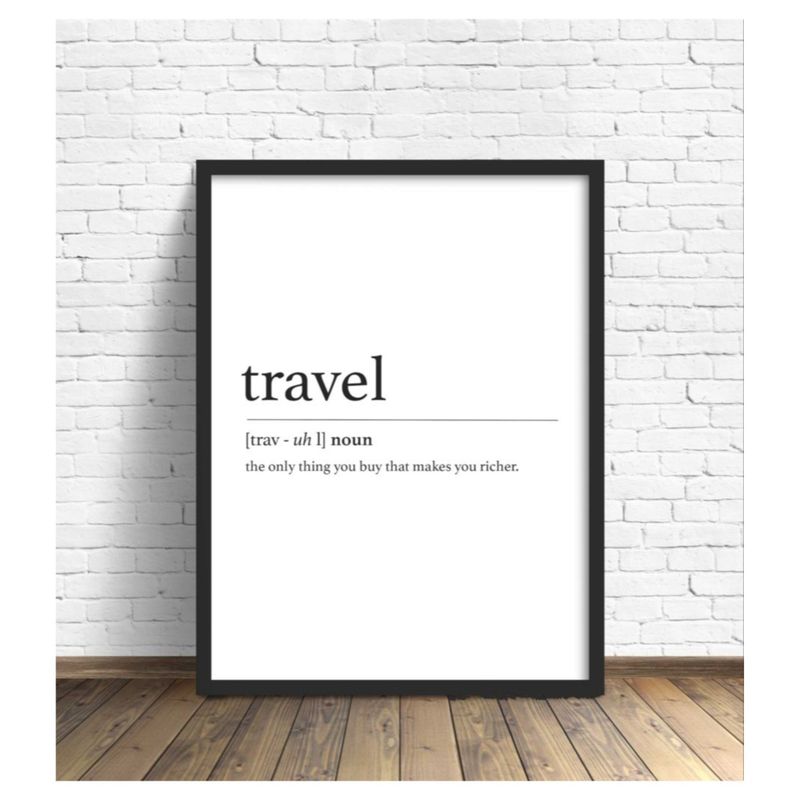 PAPEL ILUSTRADO - Cuadro Travel Definition 40x50 cm Marco Negro