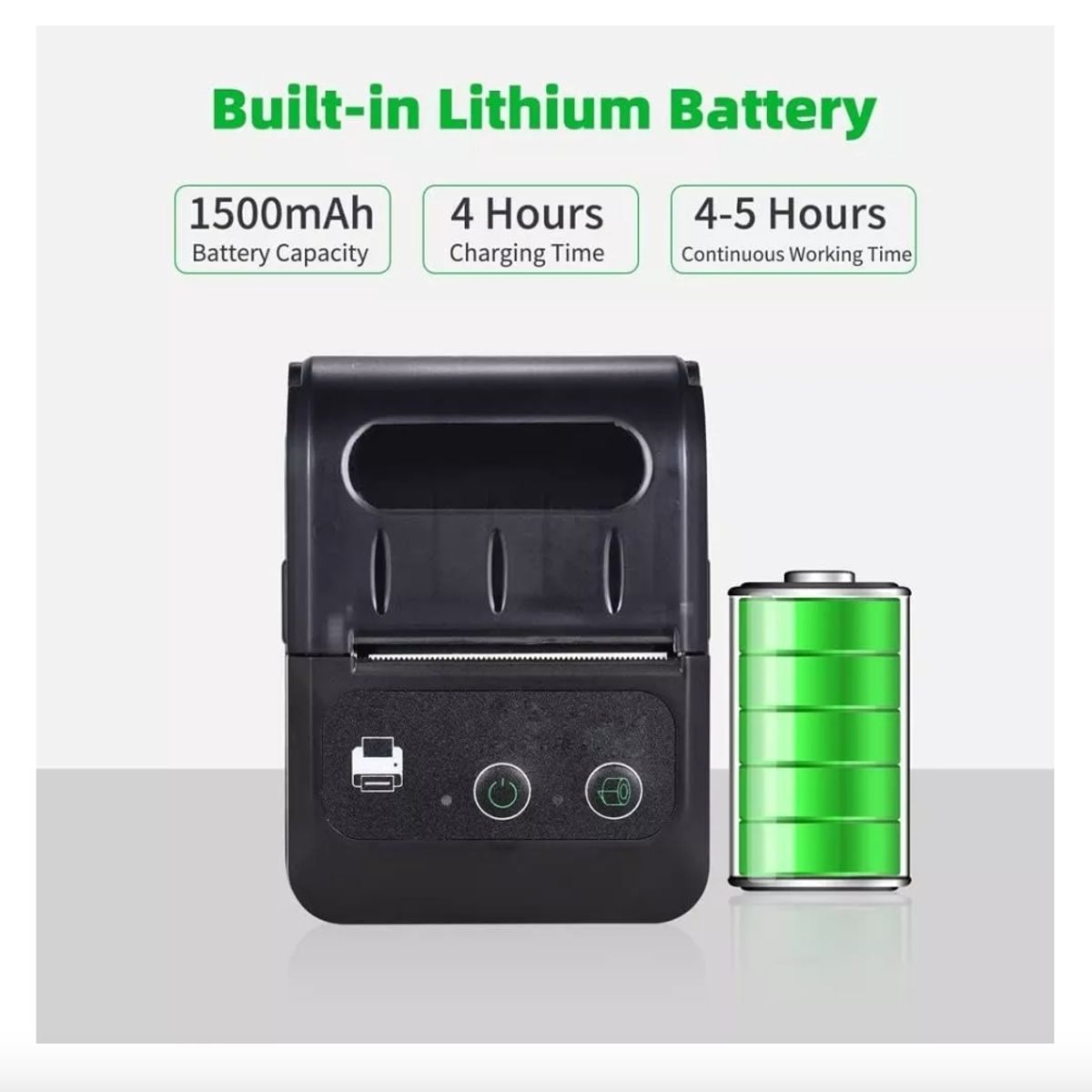 GENERICO - Mini Impresora Térmica Bluetooth Portátil 58mm Recargable
