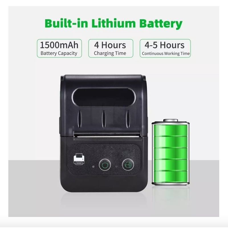 GENERICO - Mini Impresora Térmica Bluetooth Portátil 58mm Recargable
