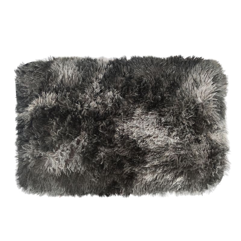 GENERICO - Alfombra bajada de cama 80x50cms Negro Jaspeado