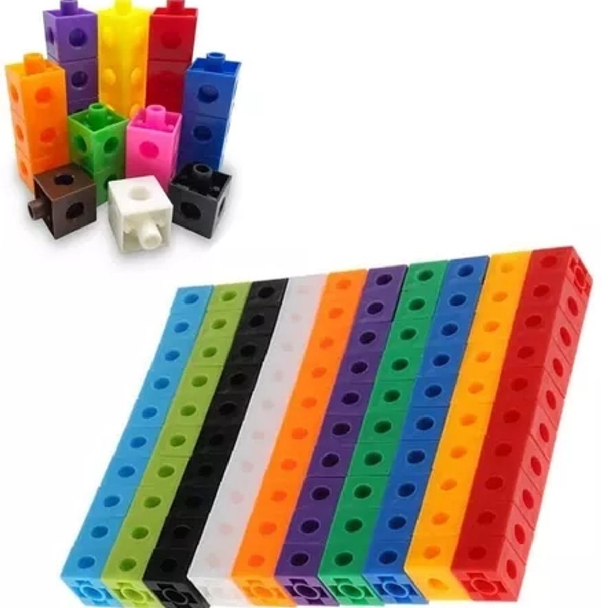 GENERICO - 100 Cubos De Encaje Unifix - Matemáticas - Método Singapur