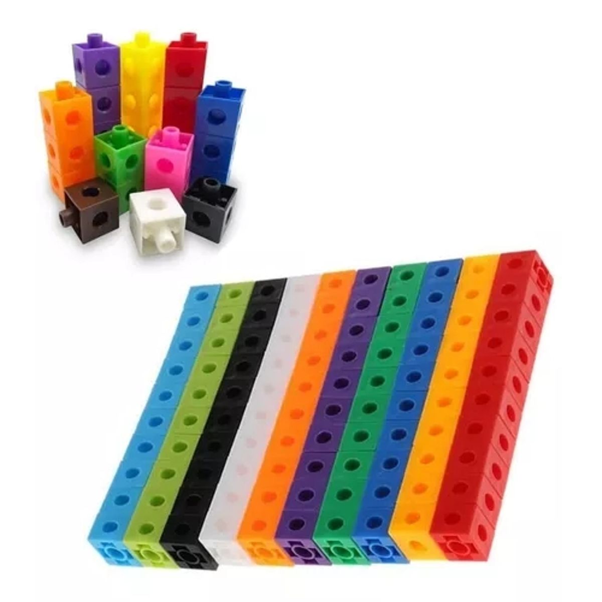 GENERICO - 100 Cubos De Encaje Unifix - Matemáticas - Método Singapur