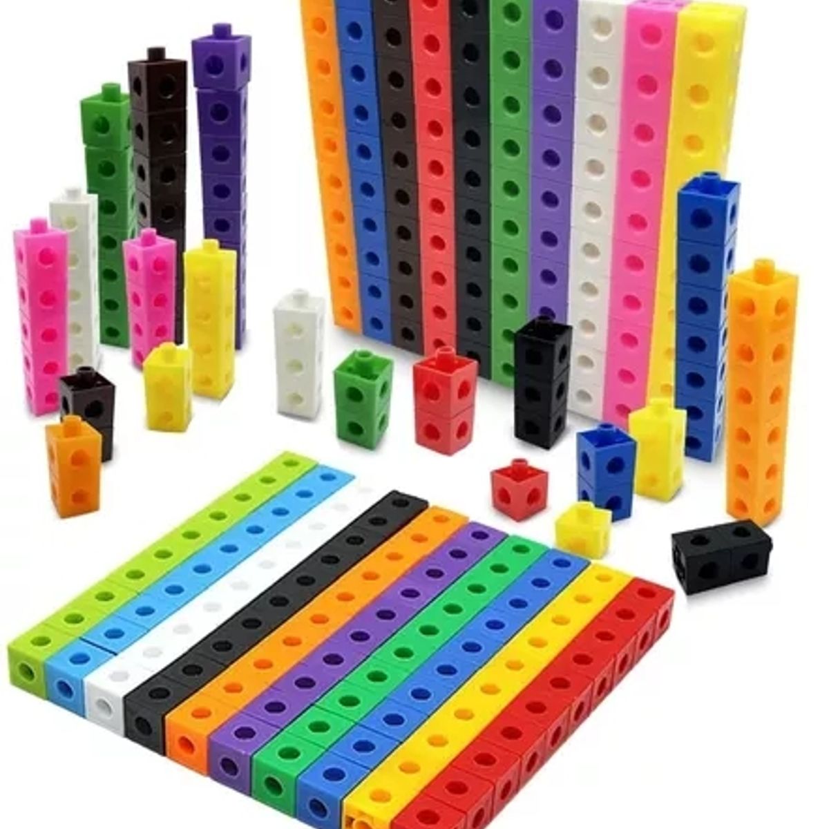 GENERICO - 100 Cubos De Encaje Unifix - Matemáticas - Método Singapur