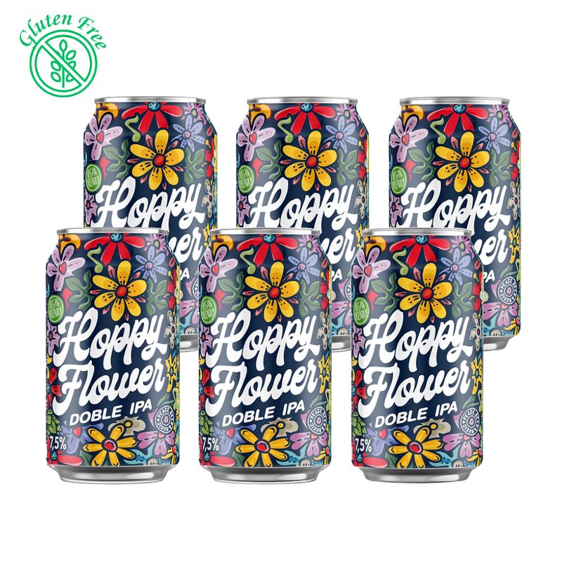 BARCELONA BEER COMPANY - Pack 6 Cervezas Hoppy Flower Doble IPA Gluten Free 330cc