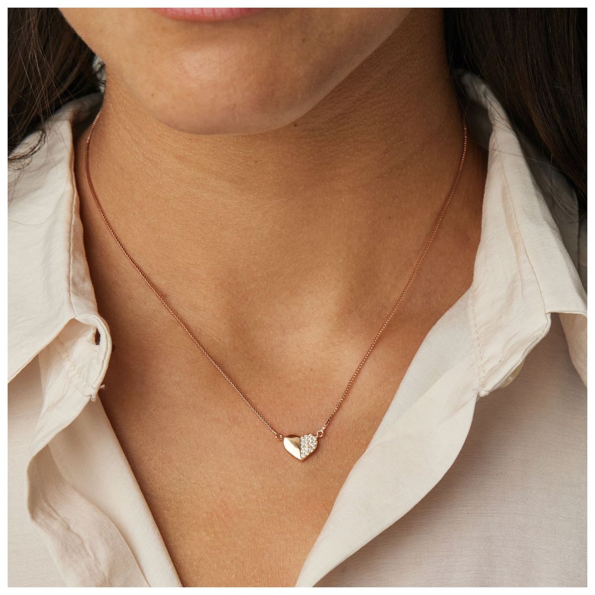 BOAZ JOYAS - COLLAR AMORE BAÑADO EN ORO ROSADO