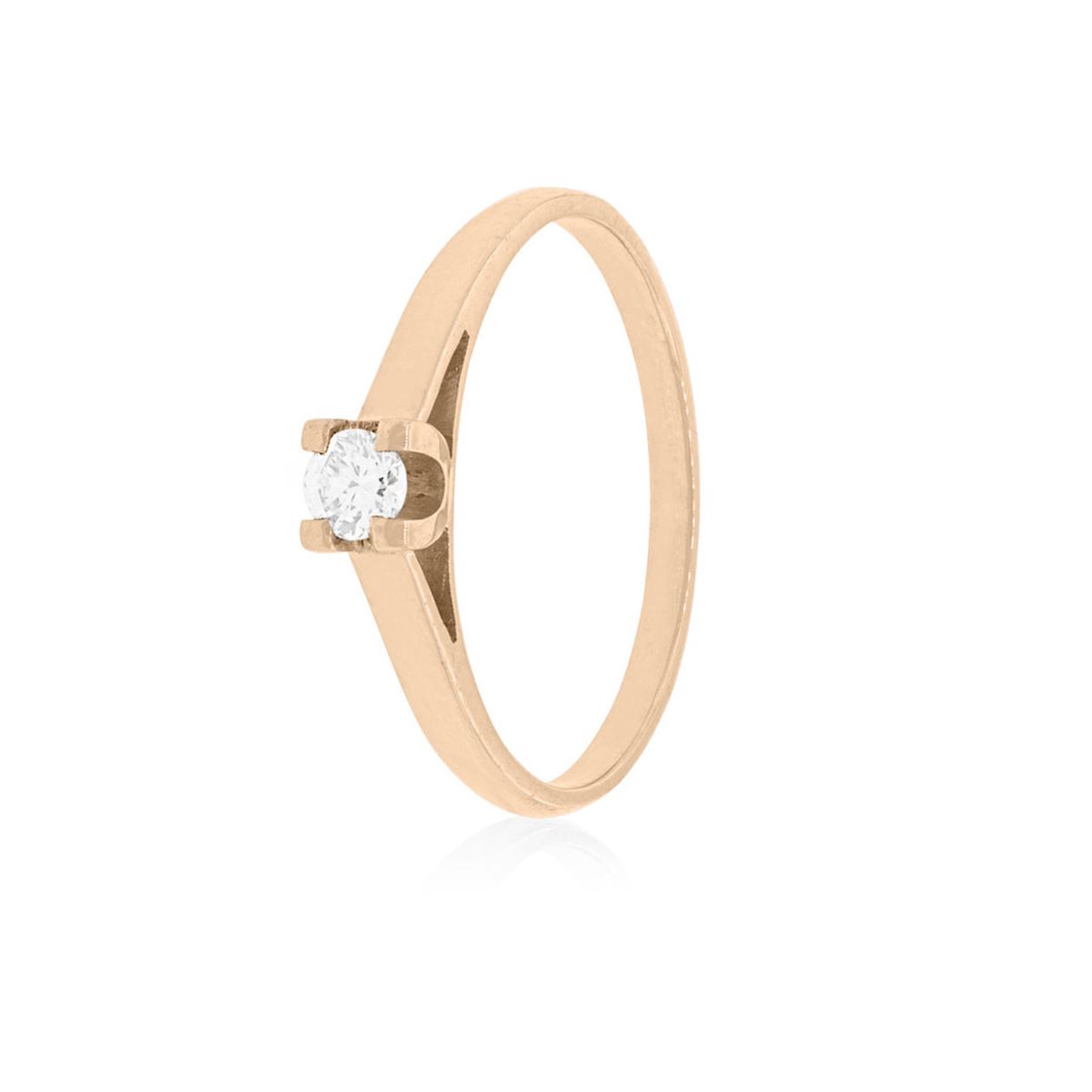JB JOYAS BARON - Anillo Compromiso Oro Rosado 18kt Nápoles 1x10ptos Diamante