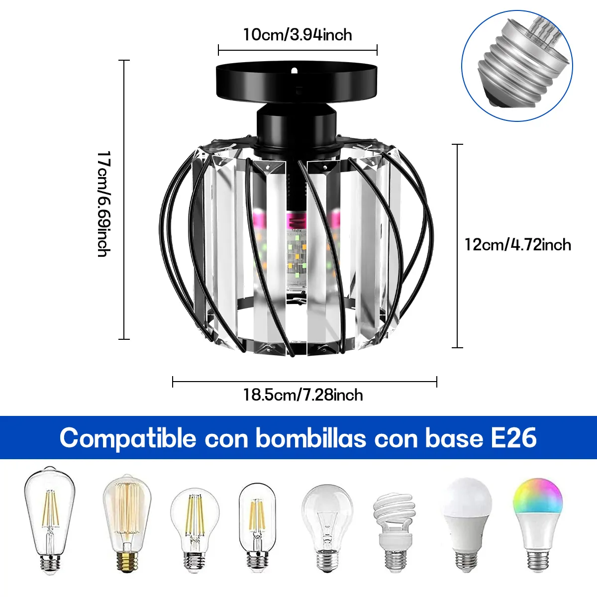 AIZO - AIZO Plafón Lujo 2 Unidades Protección Ojos negro