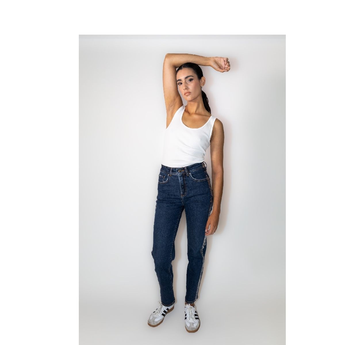 MOMCHIC - ​Jeans Tokio Franja Plateada