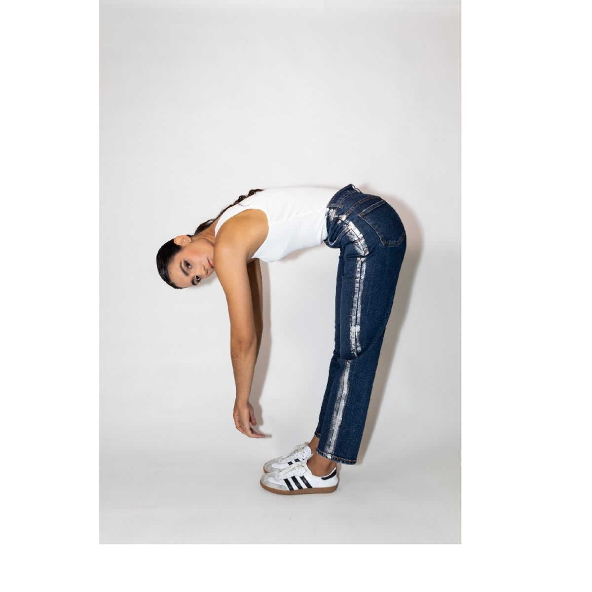 MOMCHIC - ​Jeans Tokio Franja Plateada