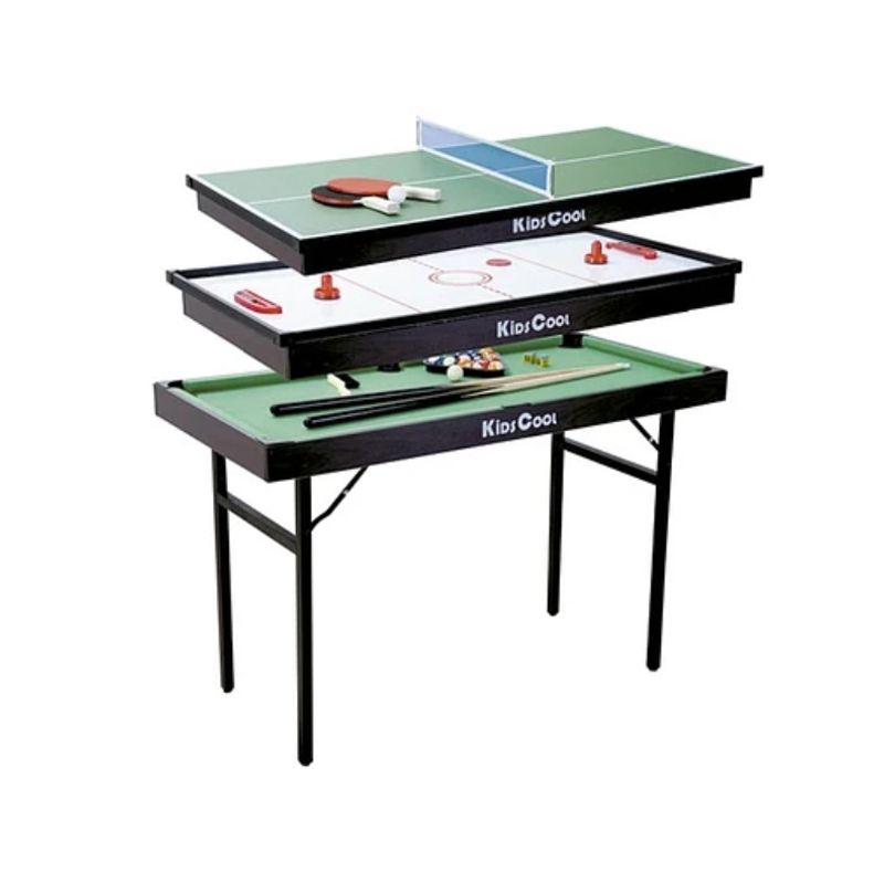 KIDSCOOL - MESA DE JUEGOS MULTIPLE 3 EN 1