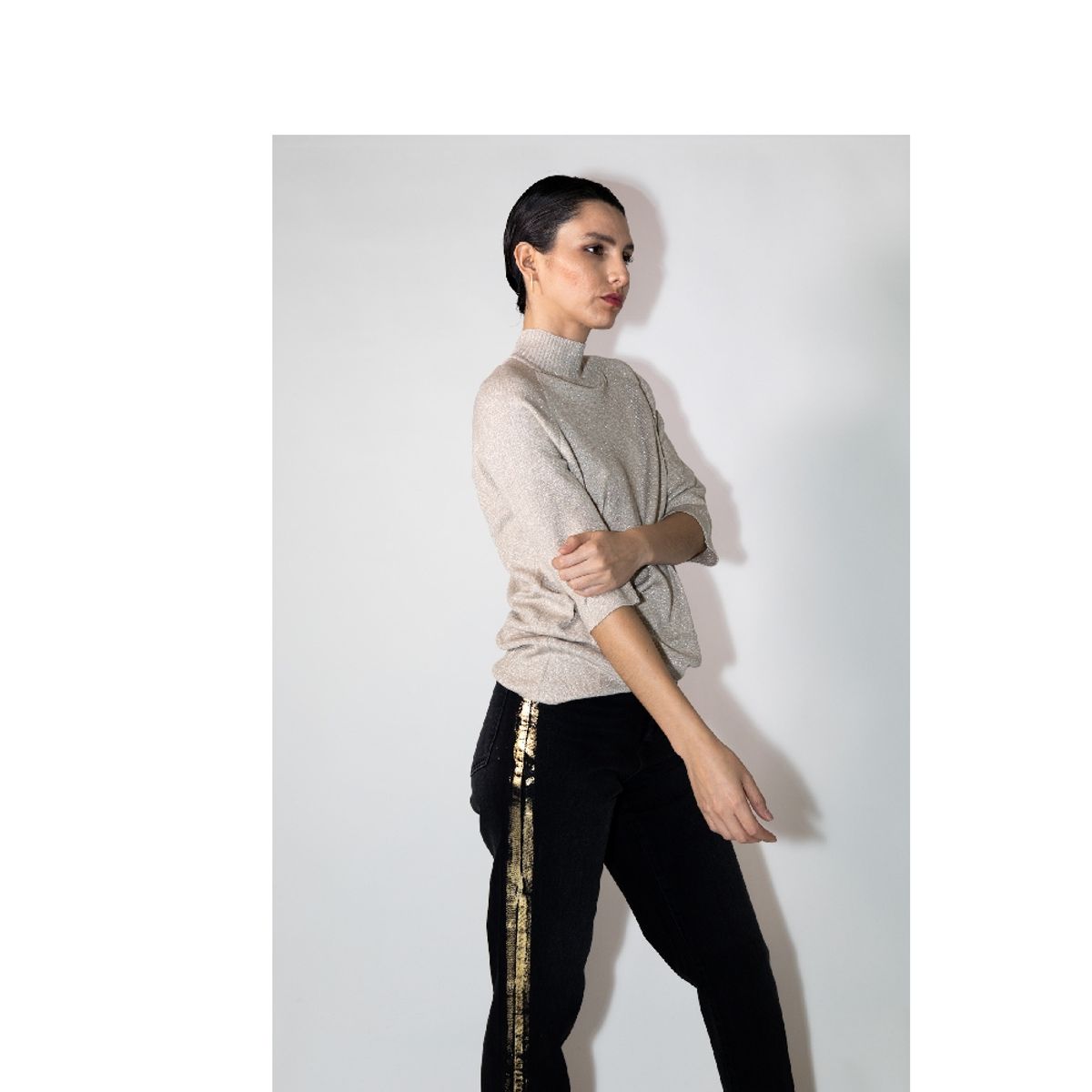 MOMCHIC - Jeans Tokio Franja Dorada