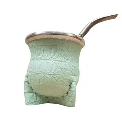 COSAS NUESTRAS - Mate de vidrio templado tipo camionero verde