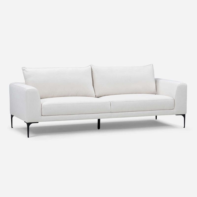 ROSEN - Sofá Rosen Barnes 3 Cuerpos Tela Blanco