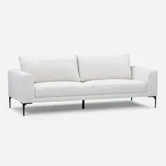 ROSEN - Sofá Barnes 3 Cuerpos Tela Blanco