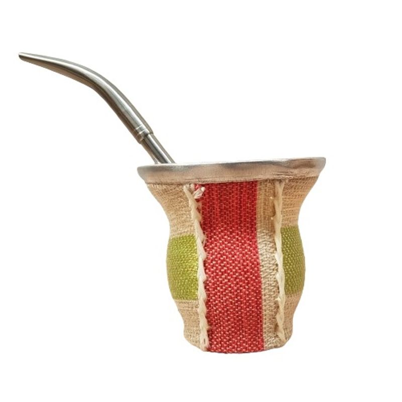 COSAS NUESTRAS - Mate Vidrio templado Arpillera cafe