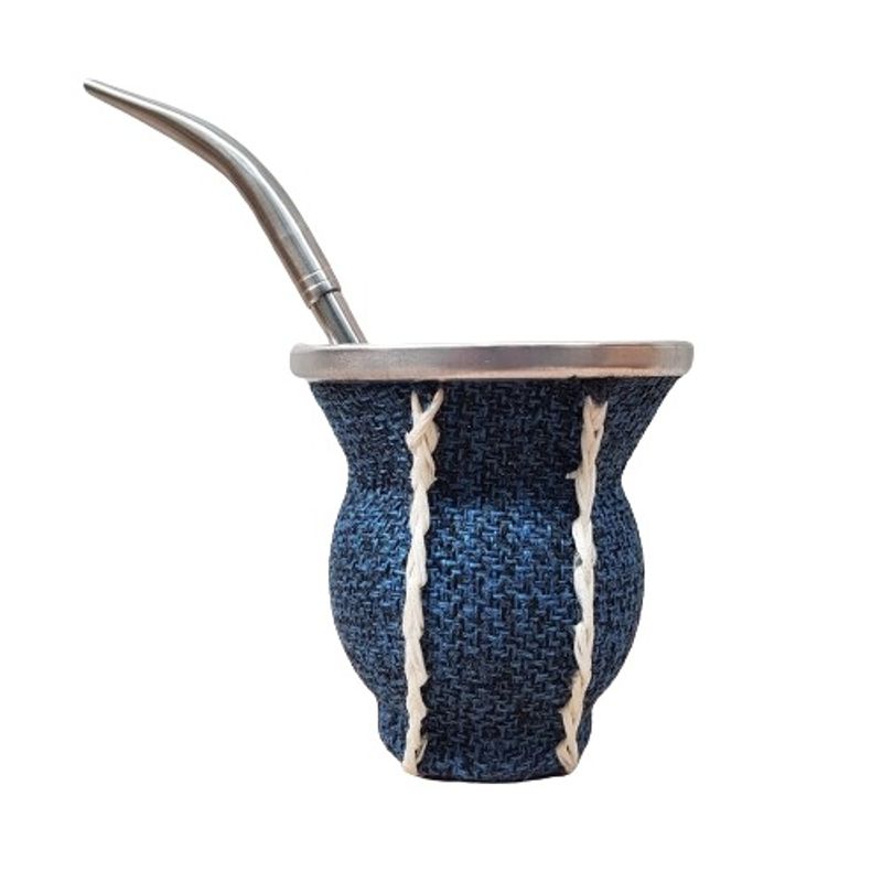 COSAS NUESTRAS - Mate Vidrio templado Arpillera azul