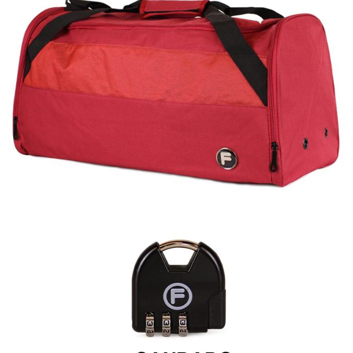 F LA MALETA DE CHILE - Bolso Eder M 75 lts rojo + Candado F la Maleta de Chile
