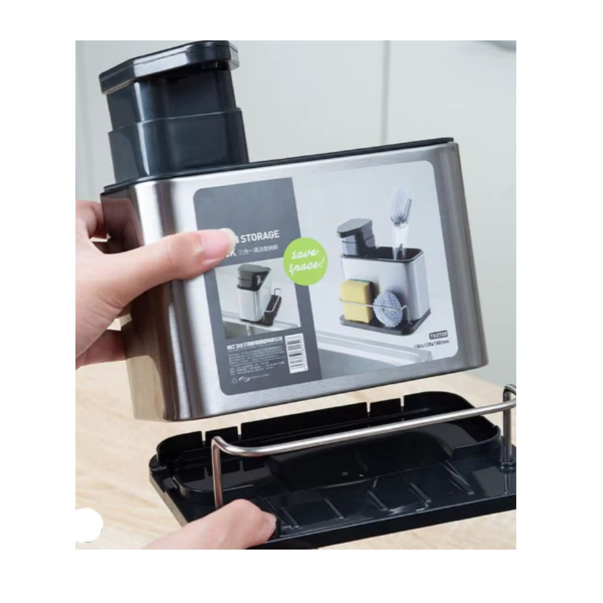 GENERICO - Dispensador De Lavalozas Jabón Y Porta Esponja Organizado