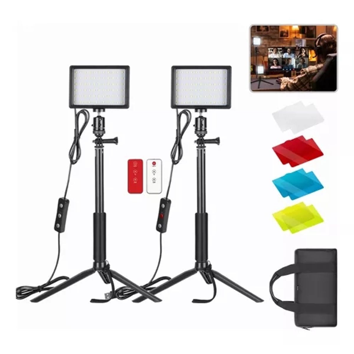 GENERICO - Neewer Luz De Video Led 2 Packs Kit Y Control Remoto Y Bolsa