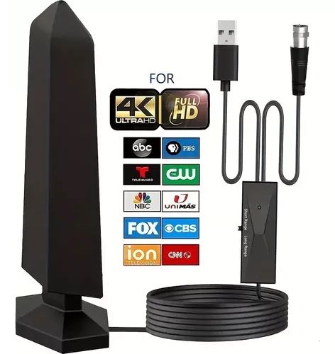 GENERICO Antena Tv Digital Free Tv Hdtv 4.8 Mts 25 Dbi Interiores