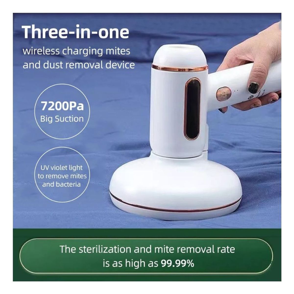 GENERICO - Aspirador Eliminador De Ácaros Inalambrico De Mano Portátil