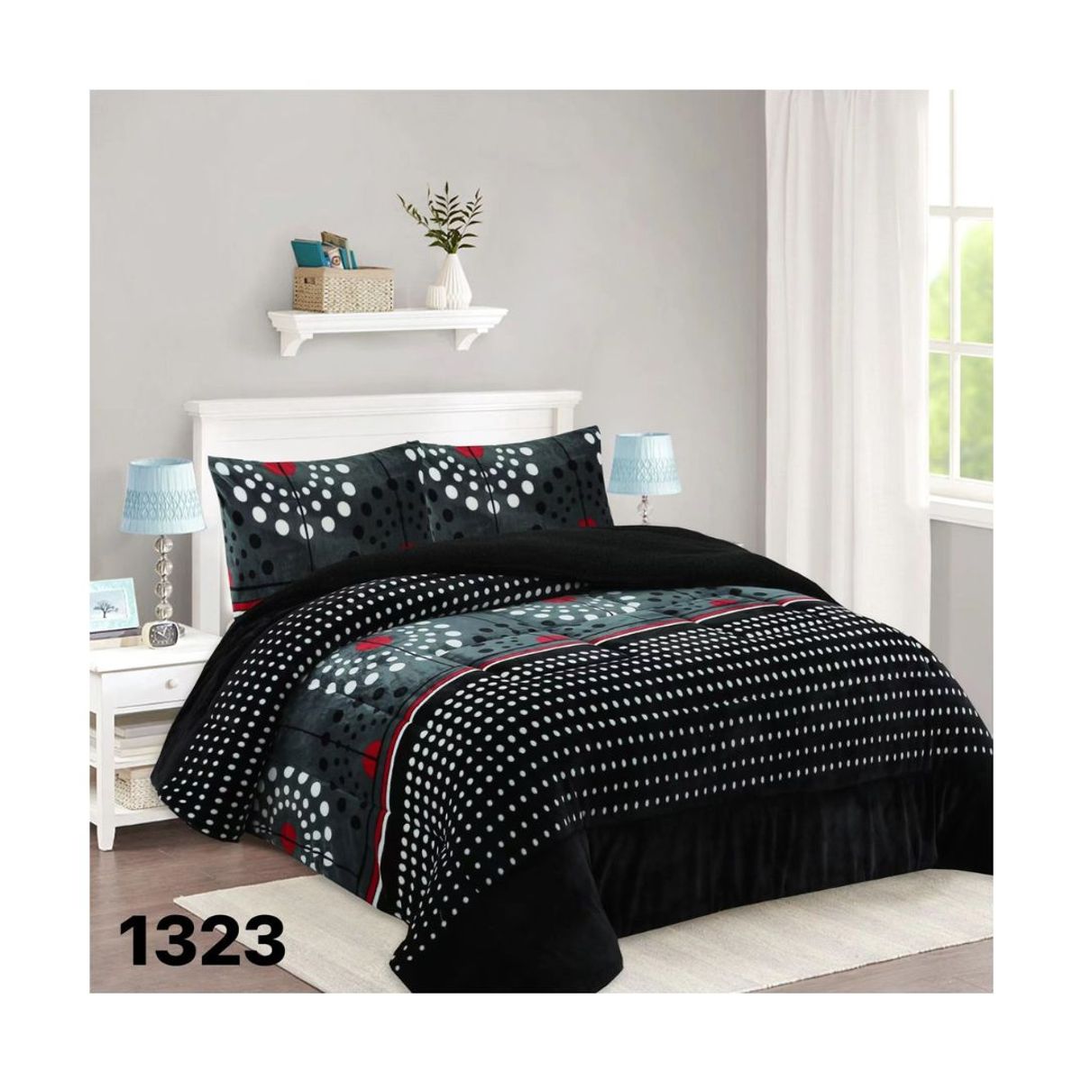 GENERICO - Cobertor Chiporro King - Negro Puntos 1323