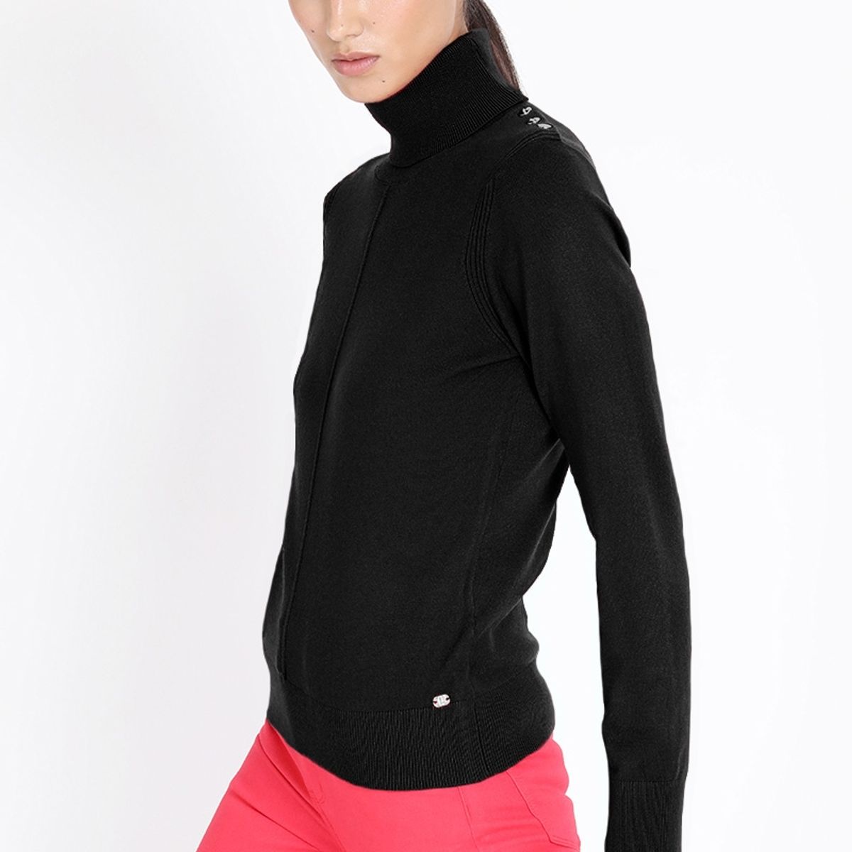 LIOLA - Tejido Punto, Botones En Hombro, Negro Liola