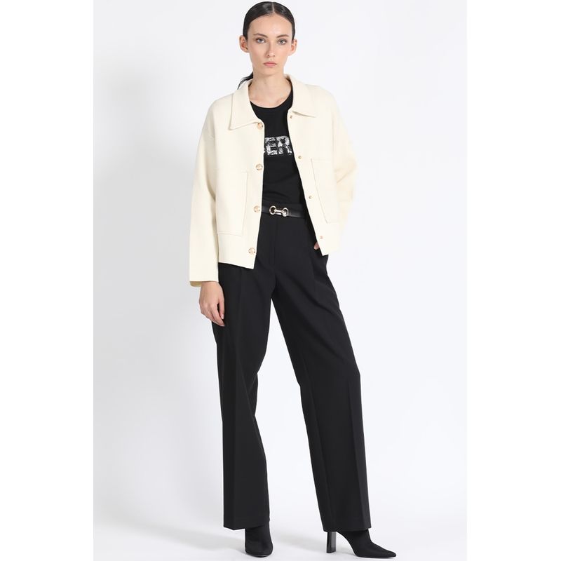 LIOLA - Pantalon Ancho Pinzas, Negro Liola