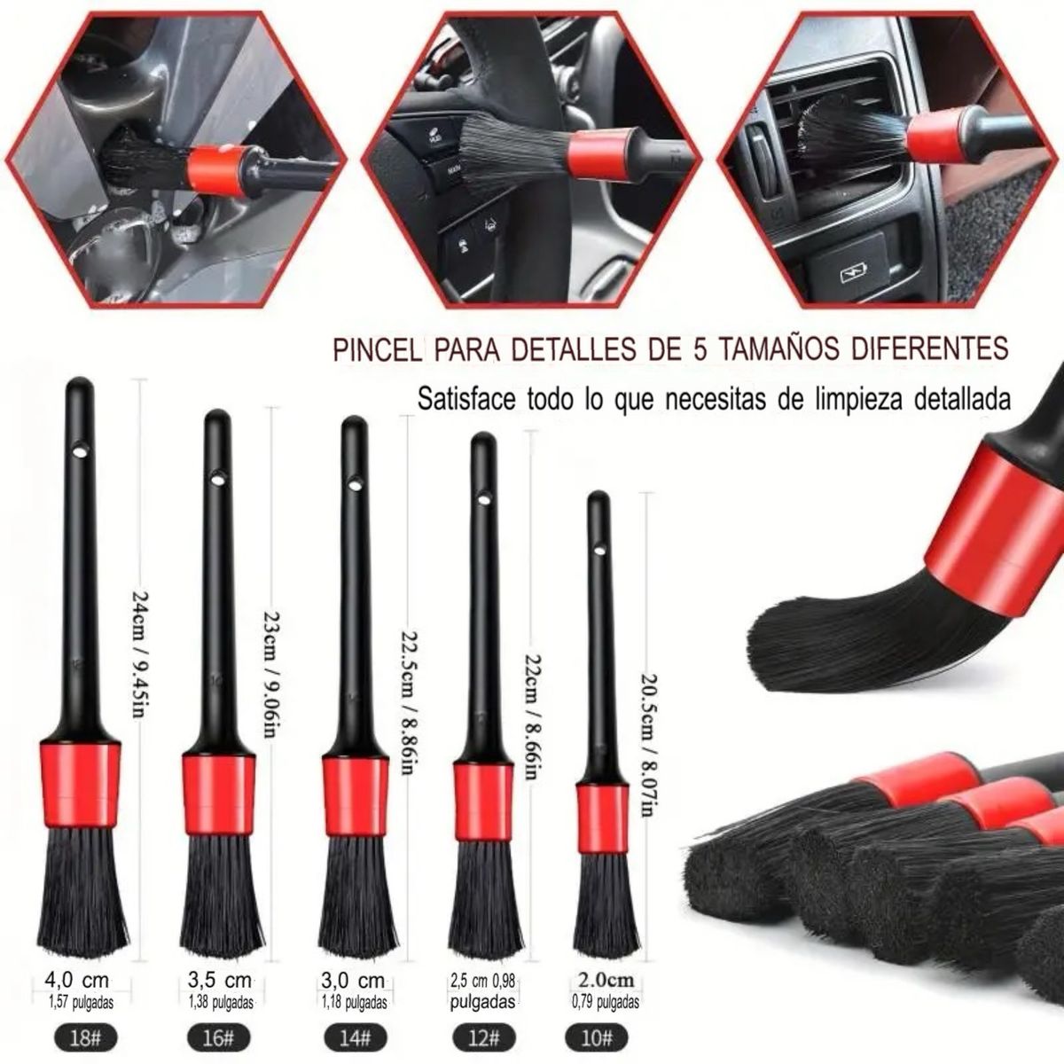 GRAND PRIX - Kit de Limpieza Para Autos Exterior e Interior Set 18 Piezas