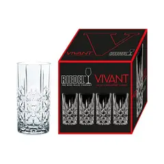RIEDEL - VIVANT SET 4 VASOS ALTOS TALLADOS