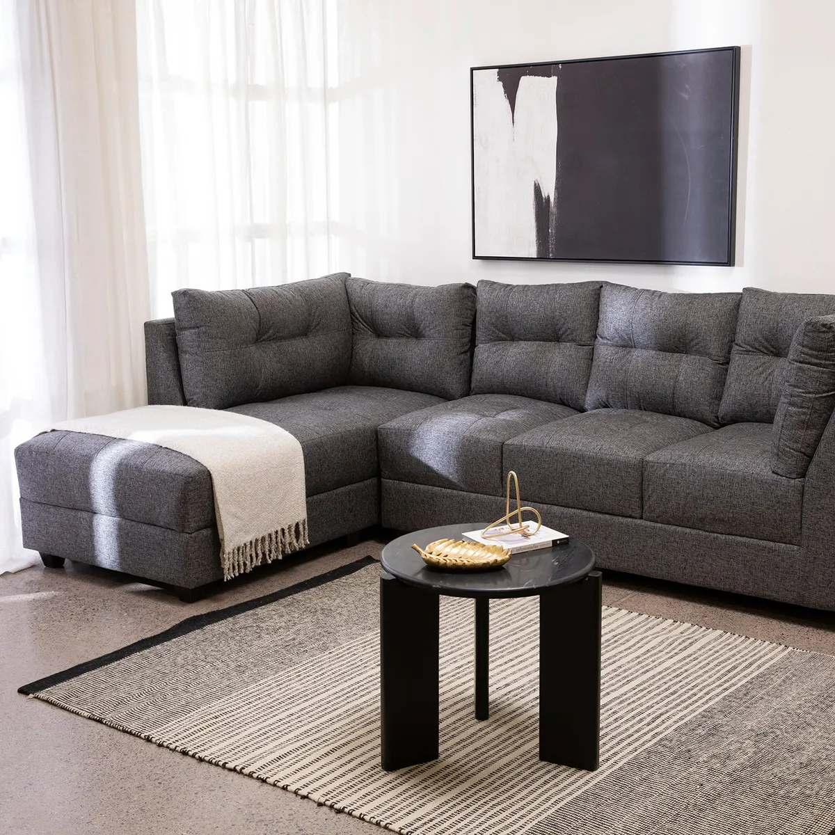 ALMORE - SECCIONAL BUDAPEST TELA GRIS.