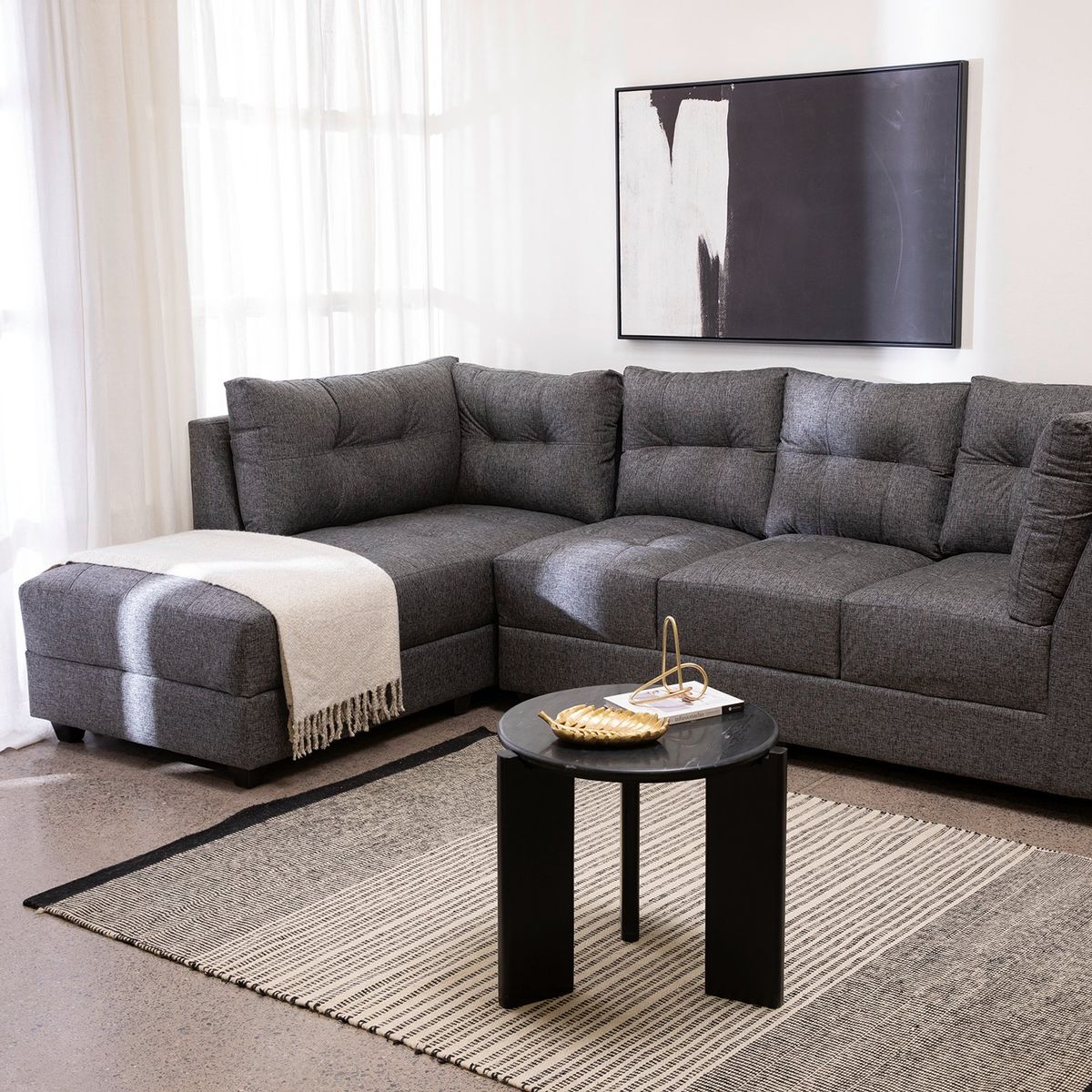 ALMORE - SECCIONAL BUDAPEST TELA GRIS.