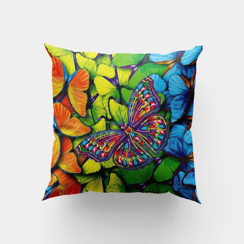 ARTE CONSENTIDO - PINTURA CON DIAMANTES FUNDA COJÍN MARIPOSA
