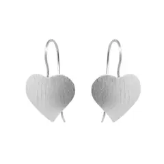 GENERICO - Aros de Plata Corazones Satinados