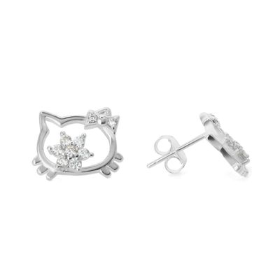 Imagen 2 del producto Aros de Plata Figura Hello Kitty Con Circones