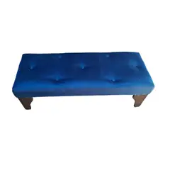 MUEBLES HVM - Banqueta Hvm Azul Felpa