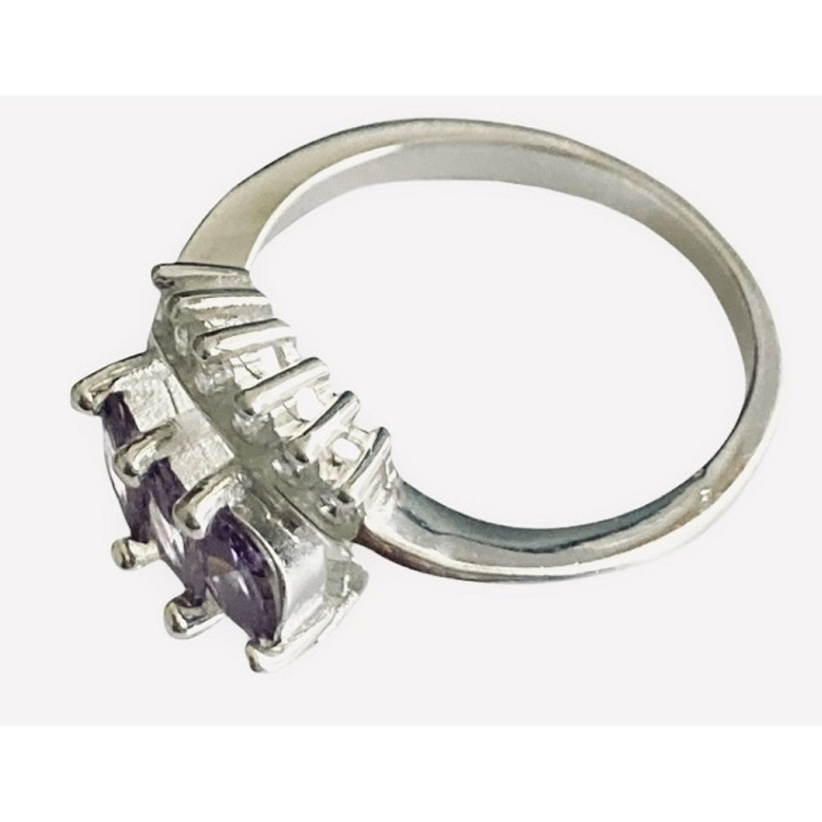 TAETHAI - Anillo de plata 925 con piedras Amatistas